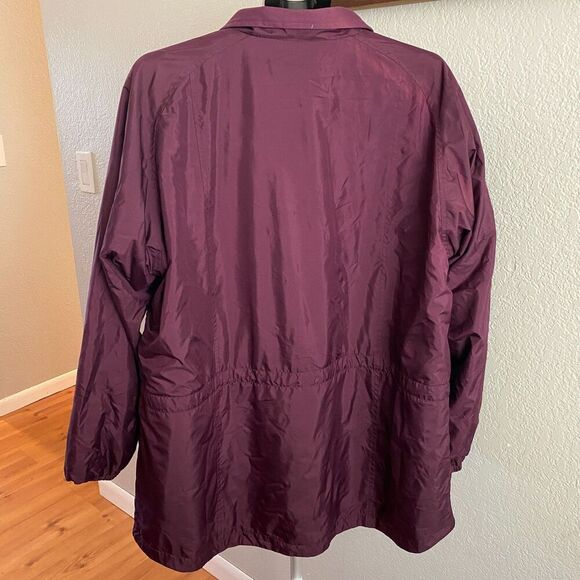 Lands' End Women's Lightweight Rain Jacket Windbreaker Plum Plus Size 2X 20W 22W - Picture 2 of 4
